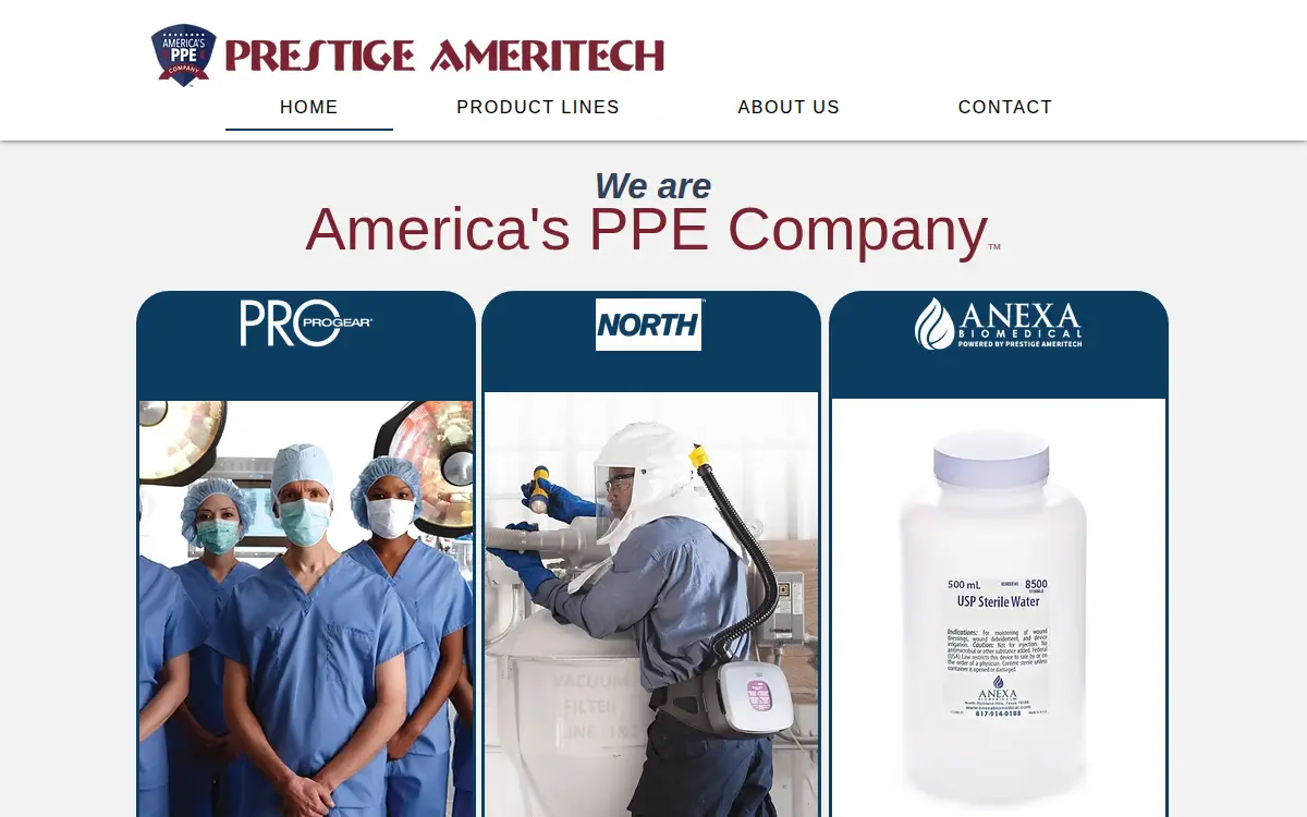 Homepage of Prestige Ameritech LTD