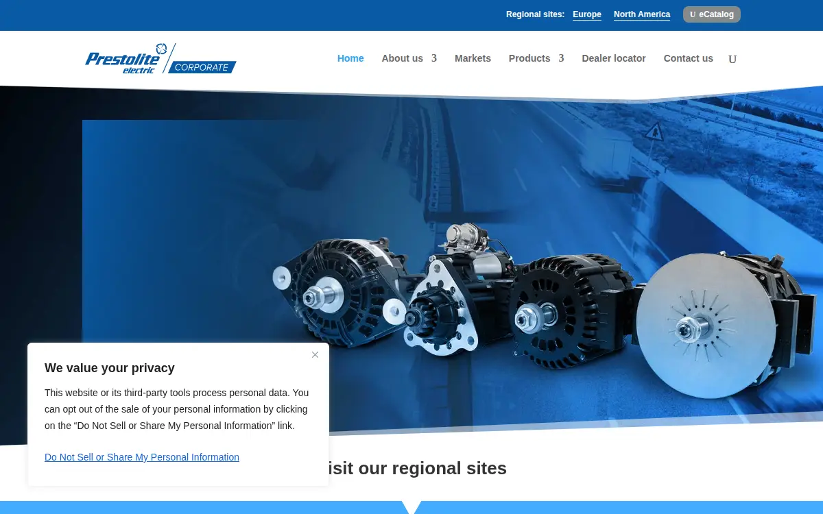 Homepage of Prestolite Electric INC