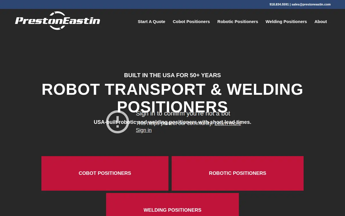 Homepage of Preston-eastin INC