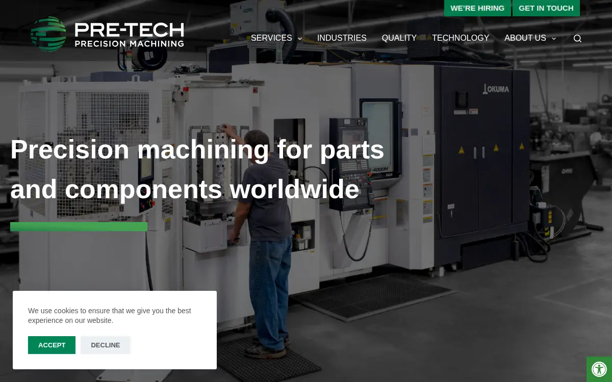 Homepage of Pre-tech Plastics, INC