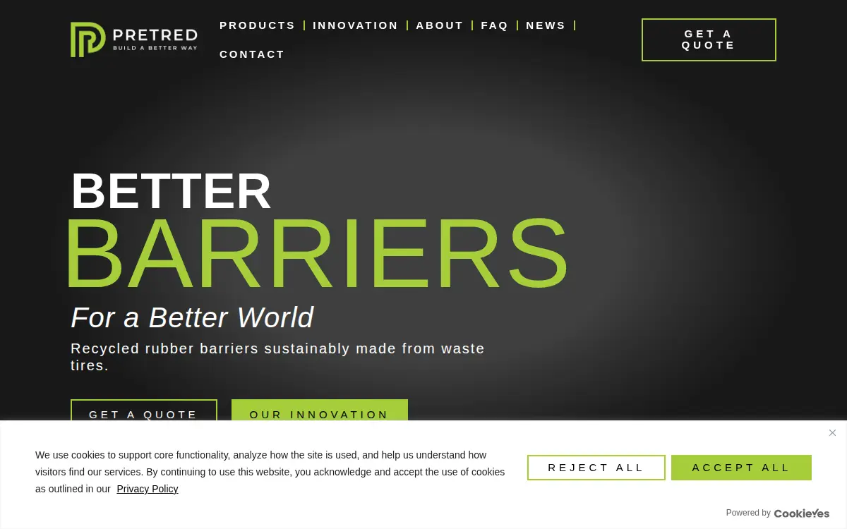 Homepage of Pretred, INC.