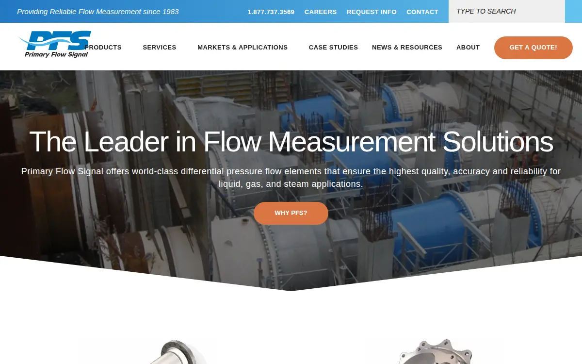 Homepage of Primary Flow Signal INC