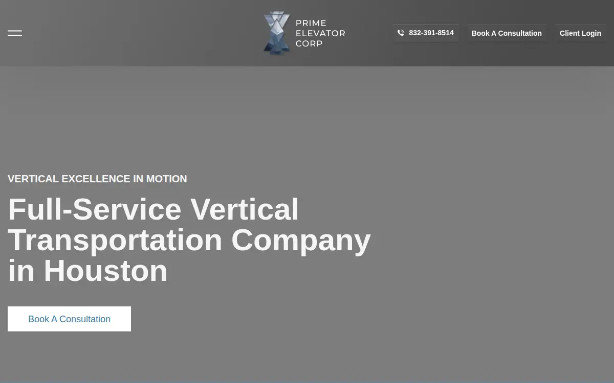 Homepage of Prime Elevator CORP