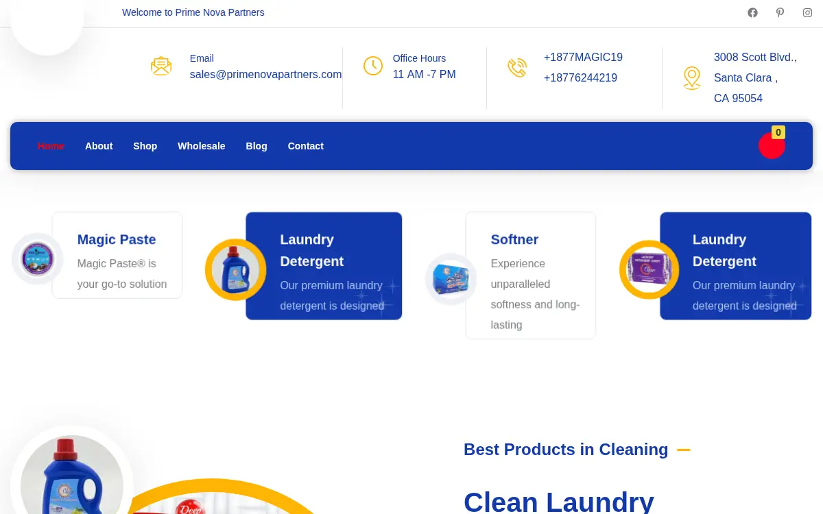Homepage of Prime Nova Partners LLC