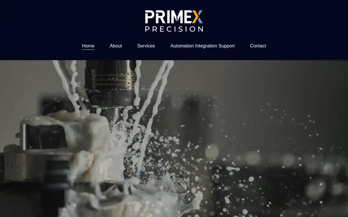 Homepage of Primex Precision LLC
