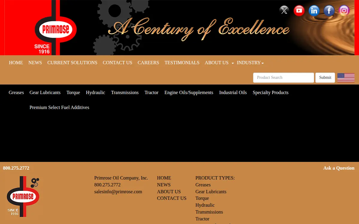 Homepage of Primrose Oil Company