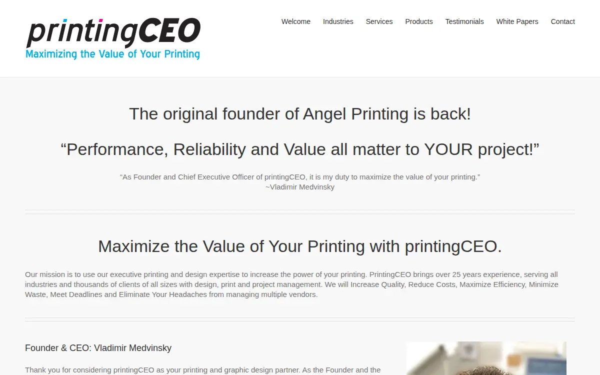 Homepage of Printingceo INC