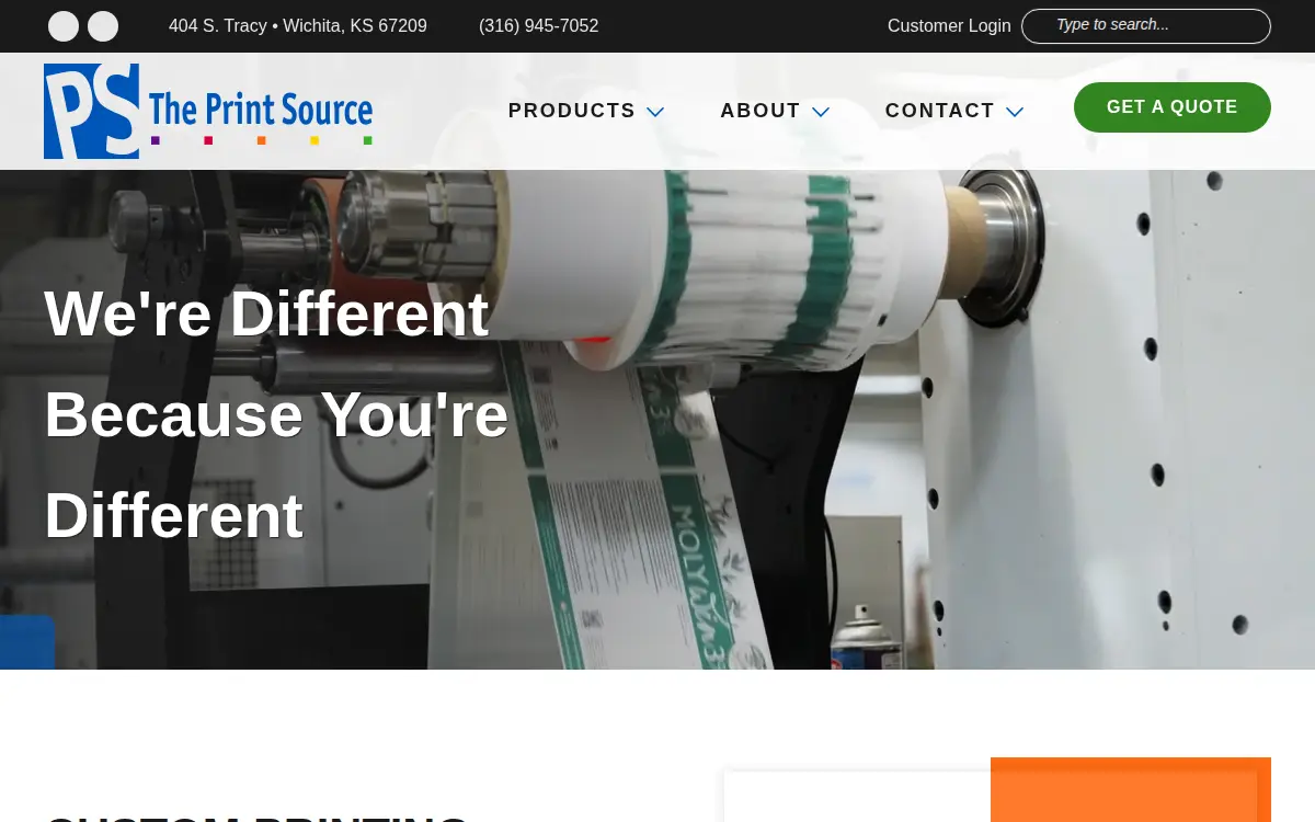 Homepage of The Print Source, INC