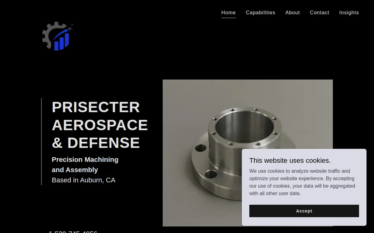 Homepage of Prisecter Aerospace and Defense LLC