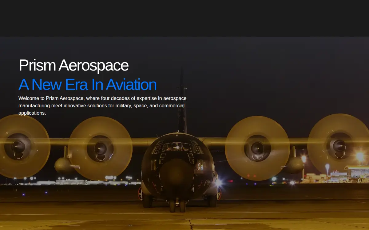 Homepage of Prism Aerospace