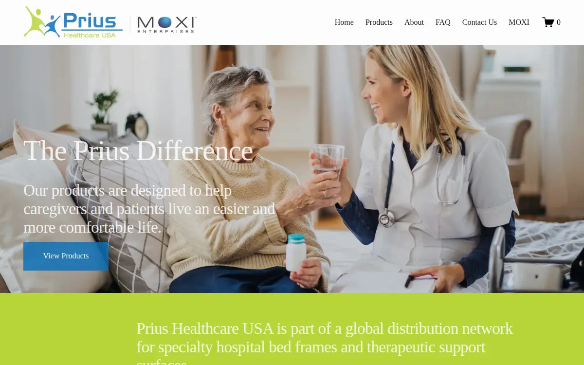 Homepage of Prius Healthcare Usa, LLC