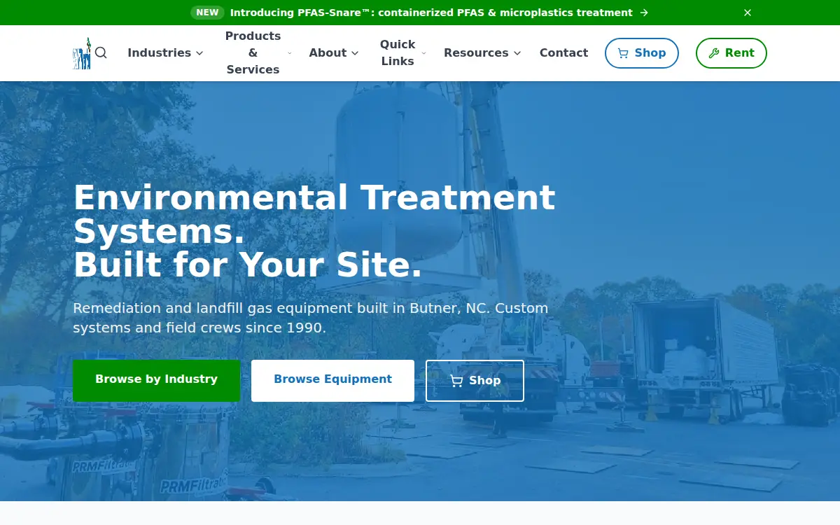 Homepage of Product Recovery Management INC