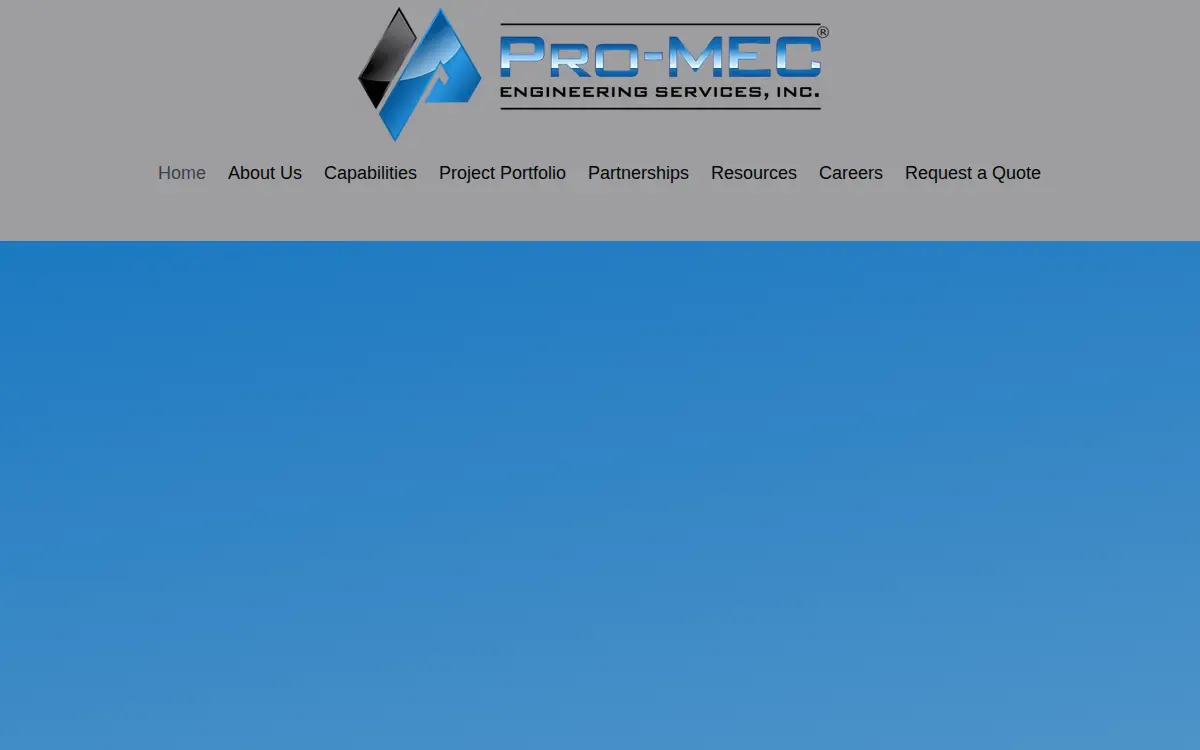 Homepage of Pro-mec Engineering Services, INC.