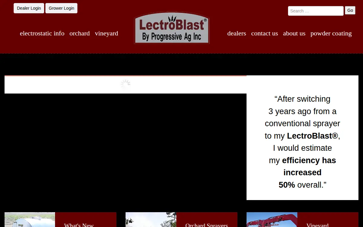 Homepage of Progressive Ag, INC.