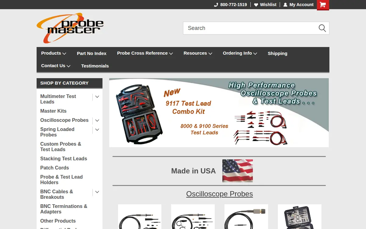 Homepage of Probe Master INC