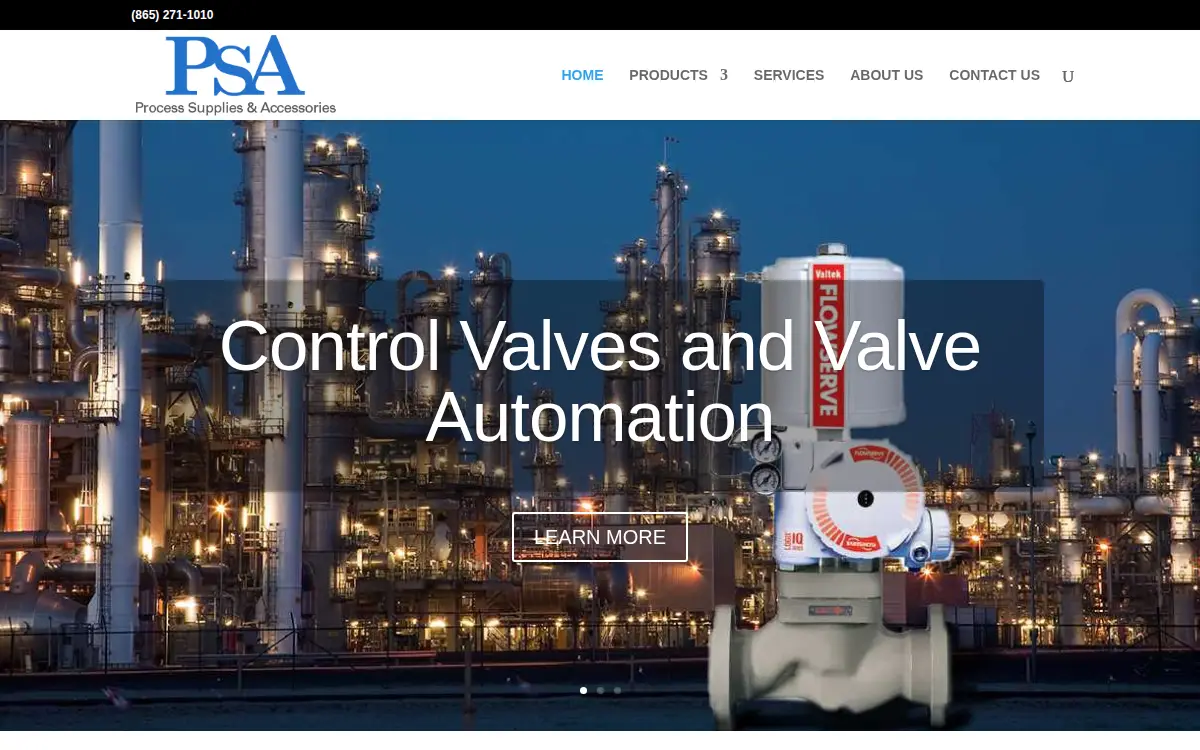 Homepage of Process Supplies & Accessories, INC.