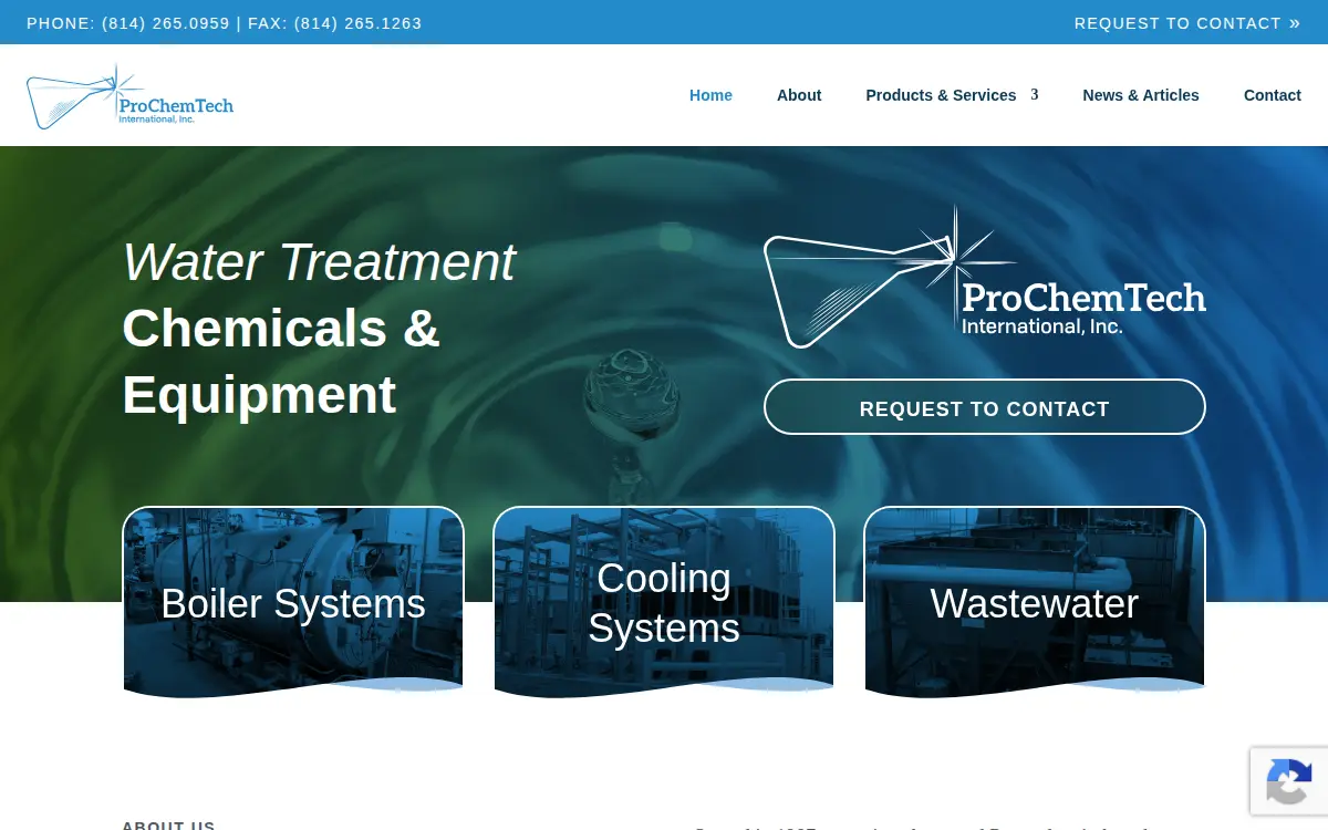 Homepage of Prochemtech International, INC