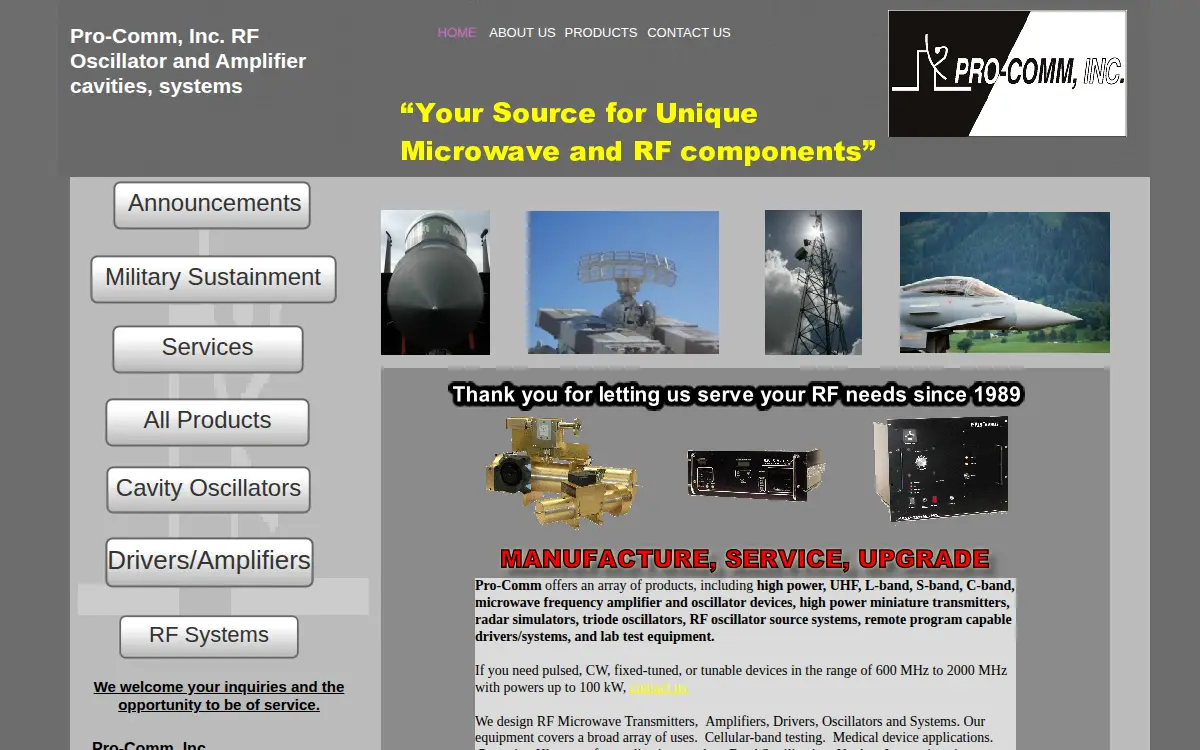Homepage of Pro-comm INC