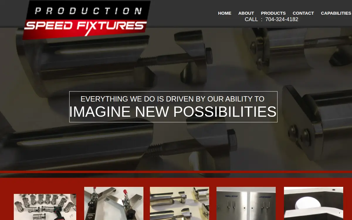Homepage of Production Speed Fixtures, LLC