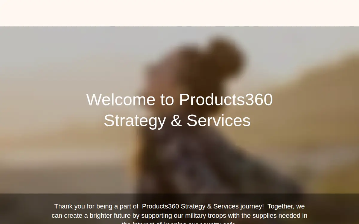 Homepage of Products360 Strategy & Services L.l.c.