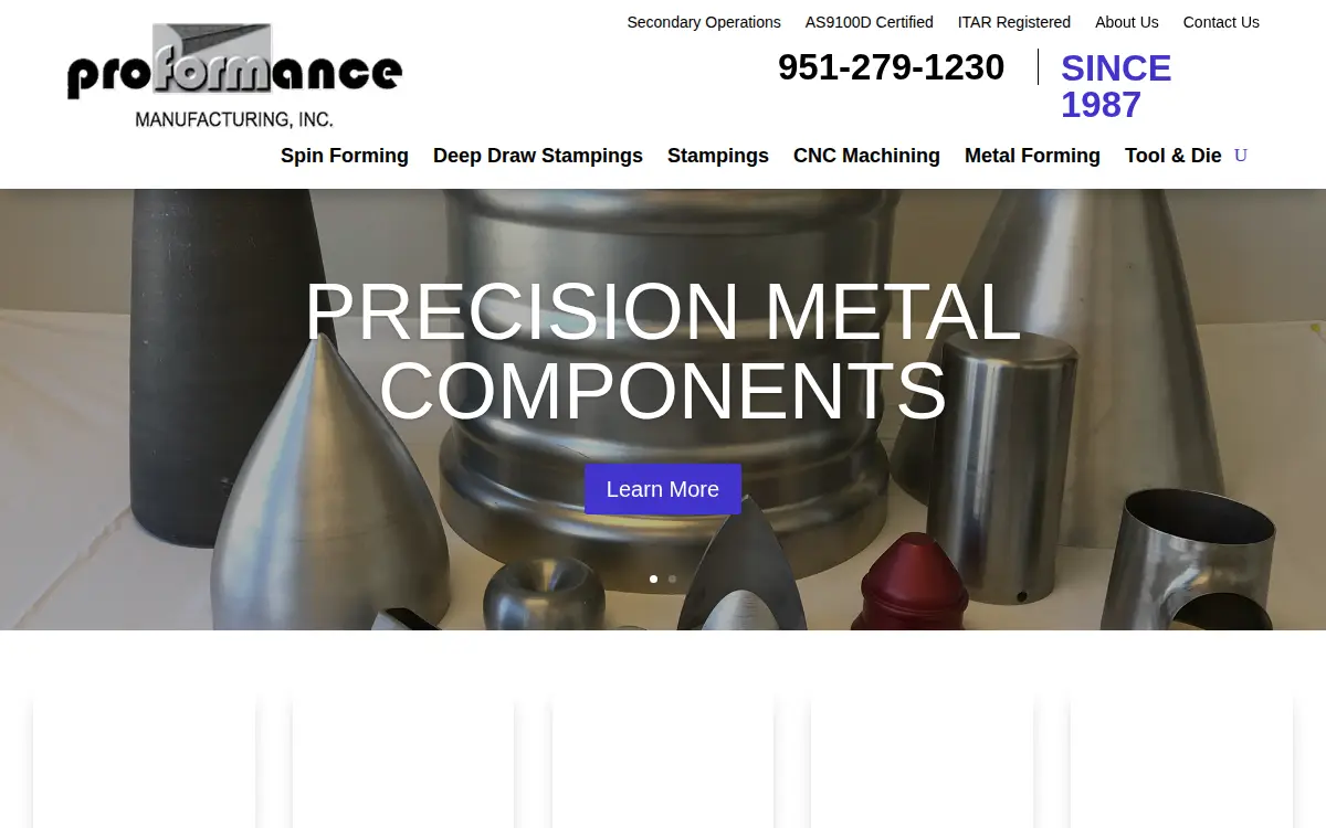 Homepage of Proformance Manufacturing, INC.