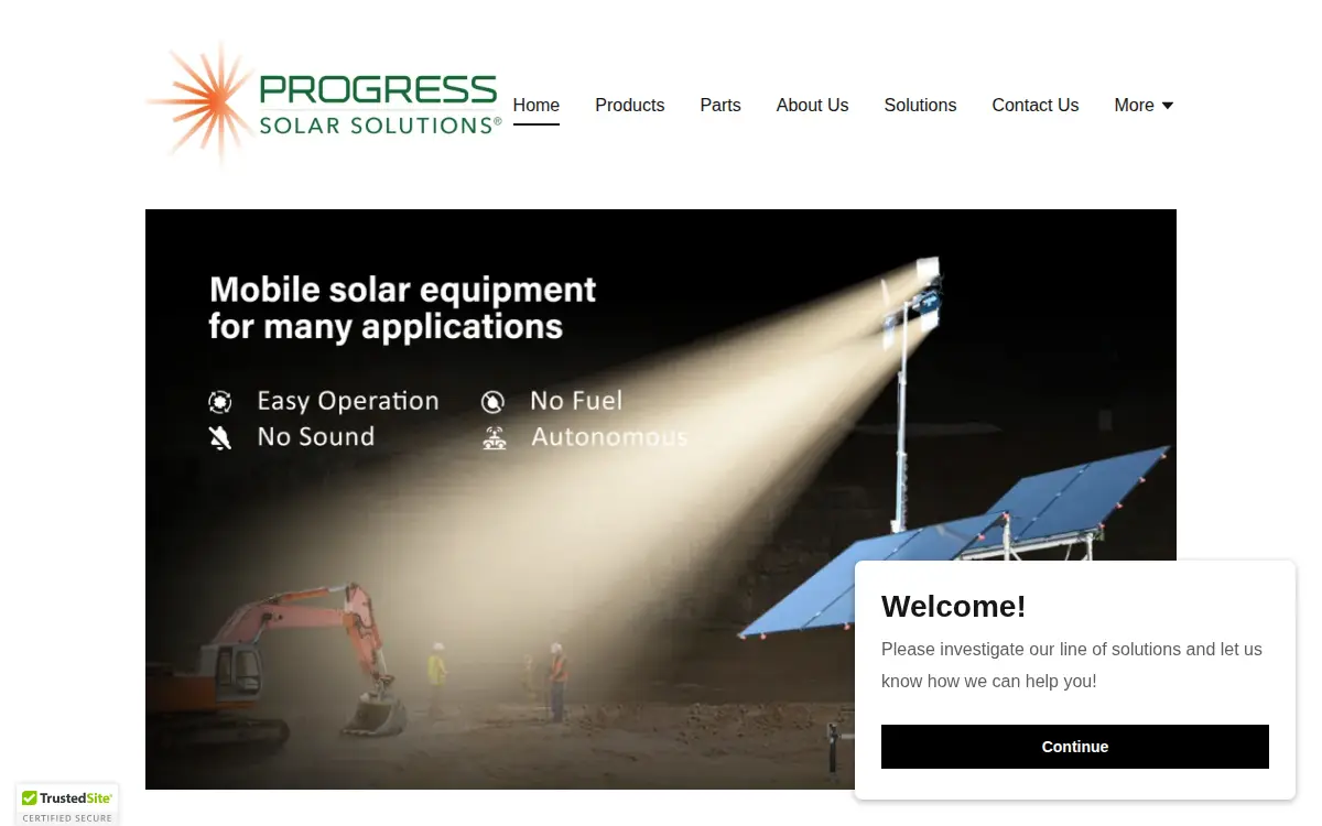 Homepage of Progress Solar Solutions, LLC