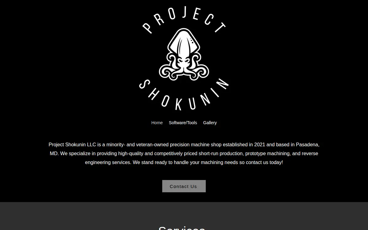 Homepage of Project Shokunin LLC