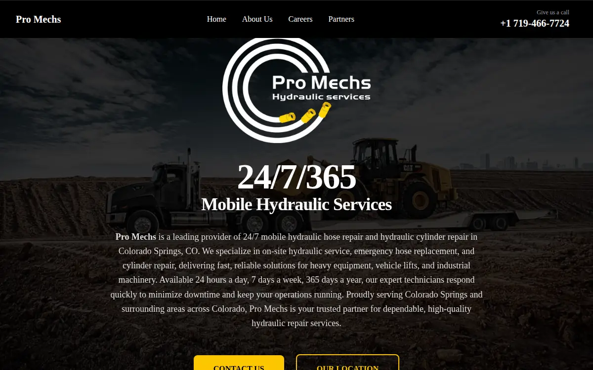Homepage of Pro Mechs LLC