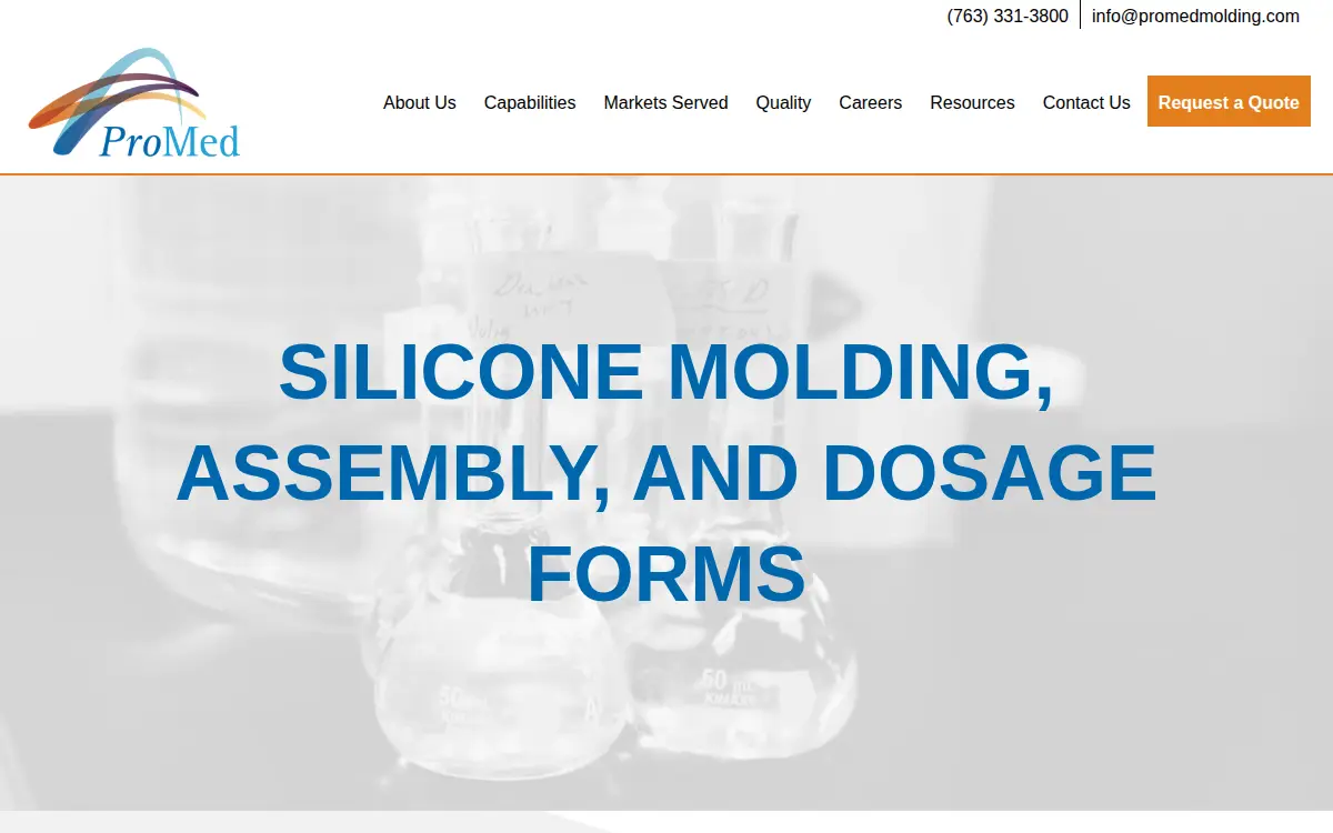 Homepage of Promed Molded Products, INC.
