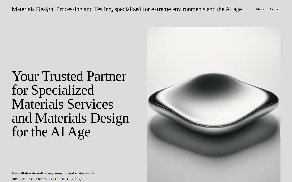 Homepage of Promematerials LLC