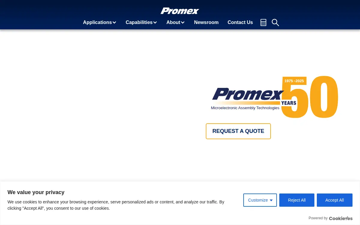 Homepage of Promex Industries INC
