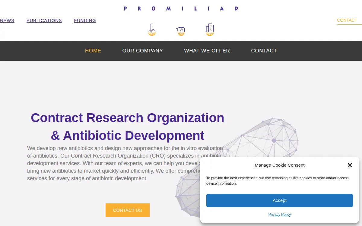 Homepage of Promiliad Biopharma Incorporated