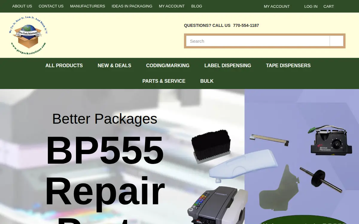 Homepage of Pro Pack Solutions, INC.