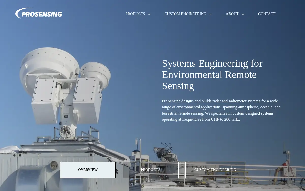 Homepage of Prosensing INC.