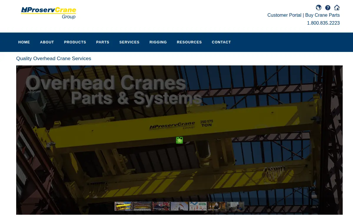 Homepage of Proserv Crane & Equipment INC