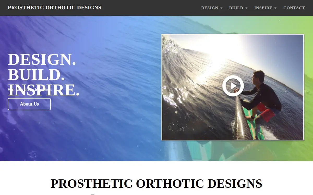 Homepage of Prosthetic Orthotic Designs, INC