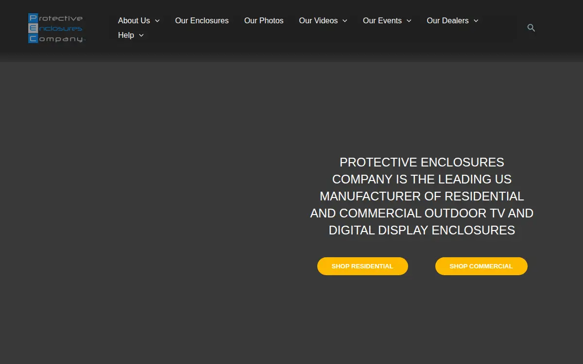 Homepage of Protective Enclosures Company LLC