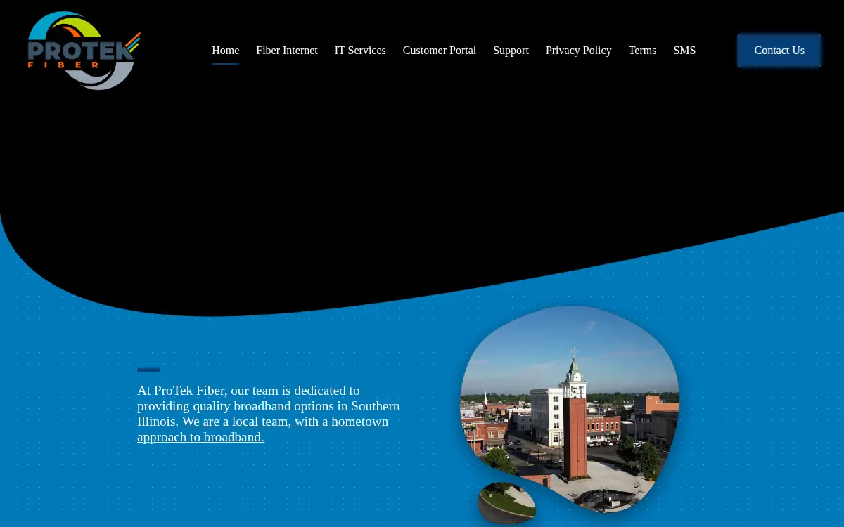Homepage of Protek Communications, LLC