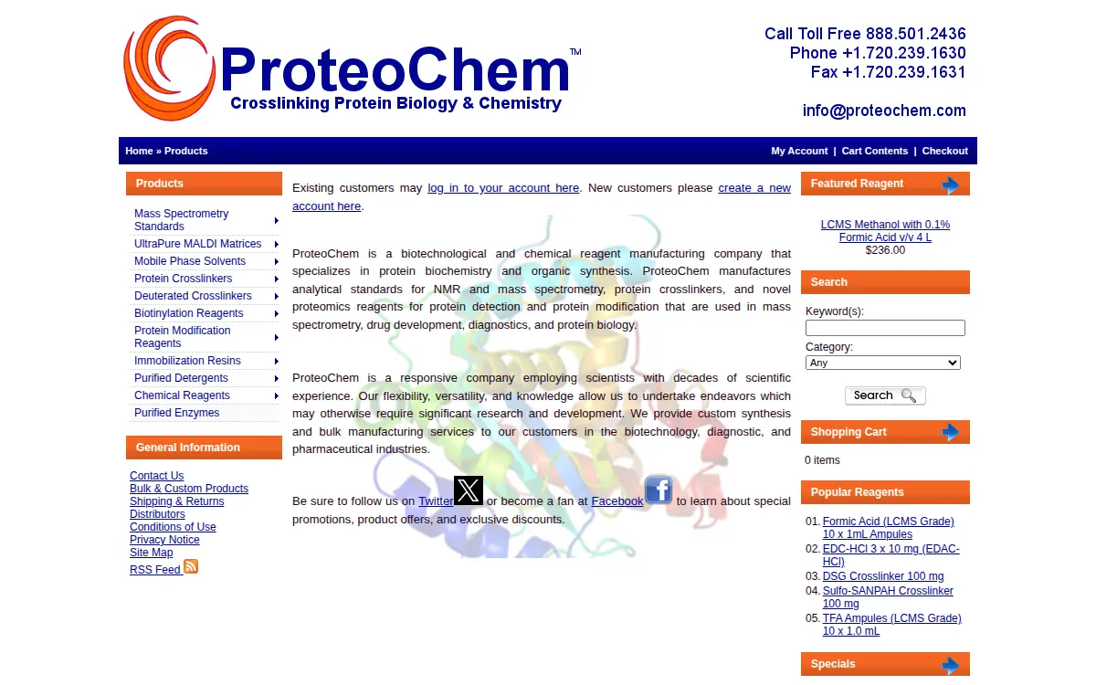 Homepage of Proteochem, INC