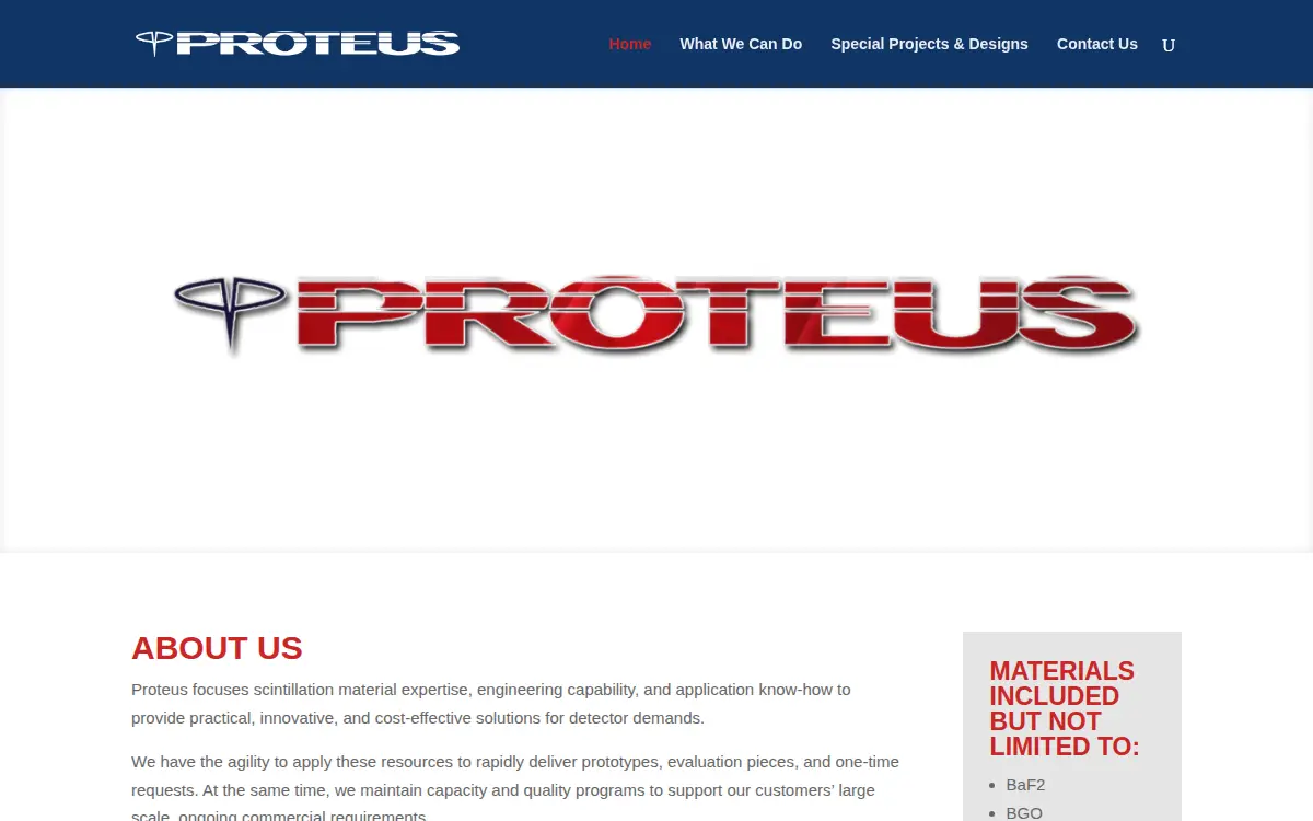 Homepage of Proteus INC