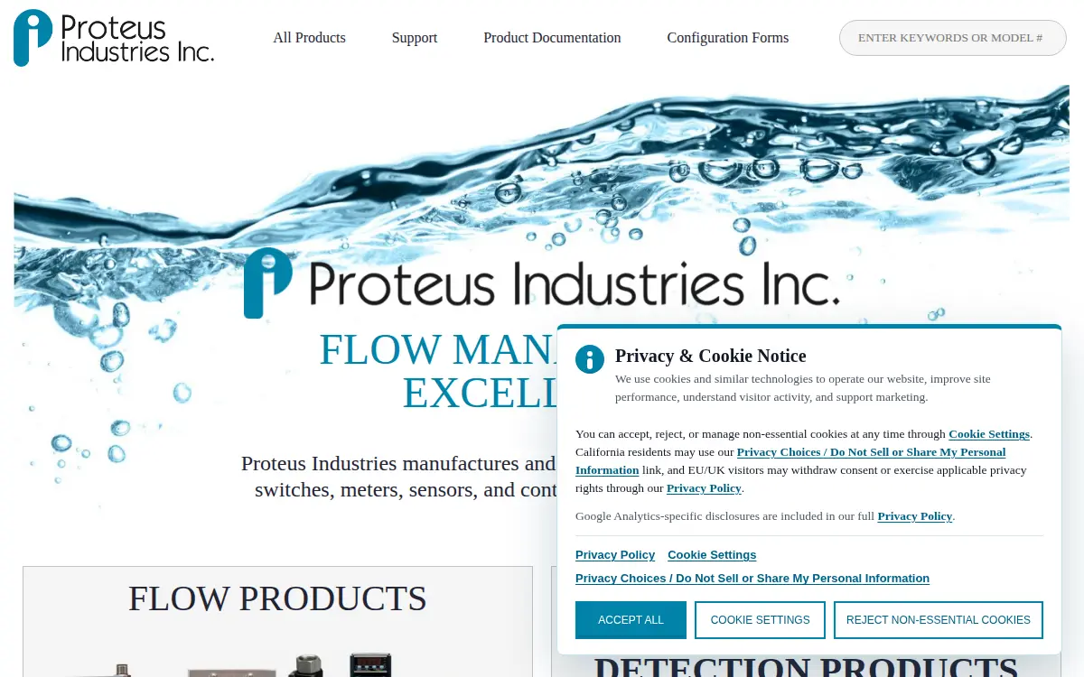 Homepage of Proteus Industries INC.