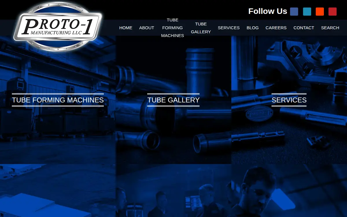 Homepage of Proto-1 Manufacturing, L.l.c.