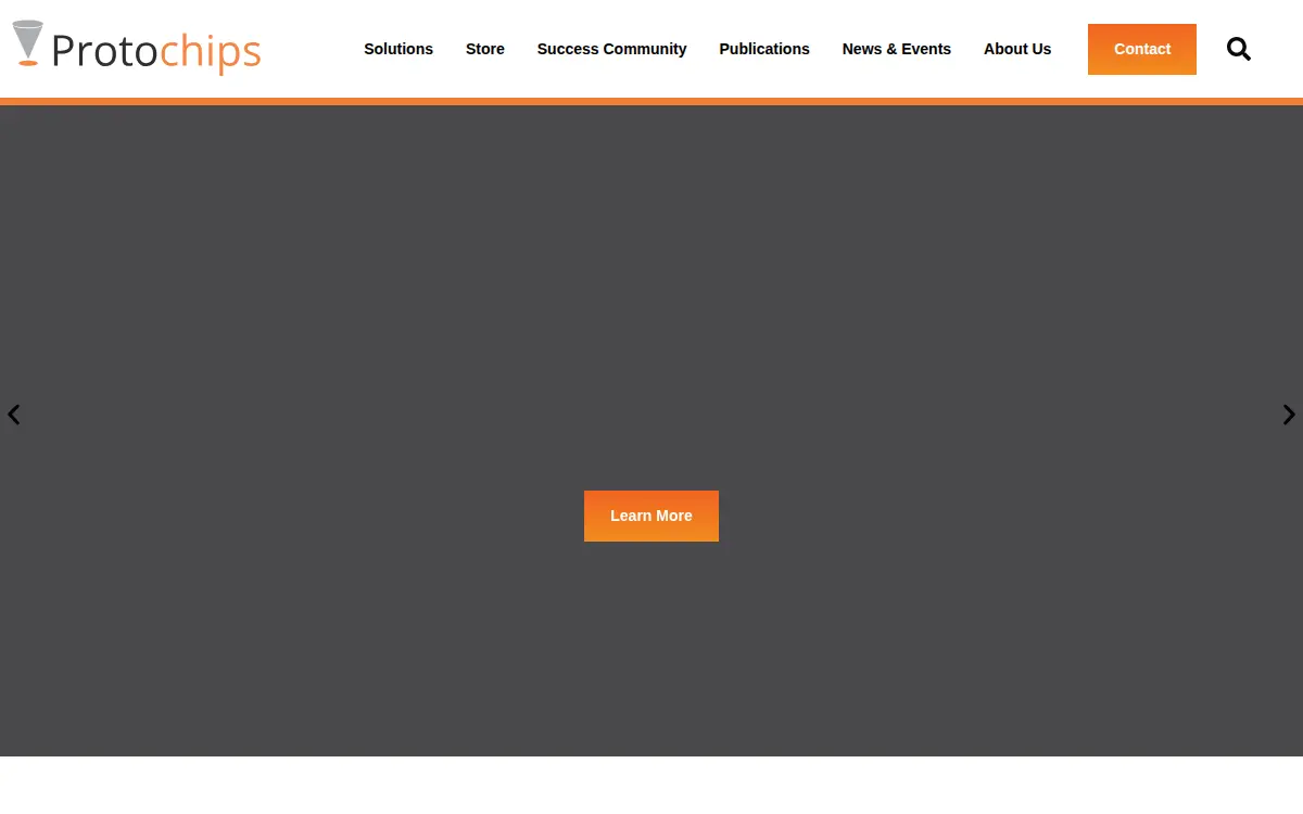 Homepage of Protochips, INC.