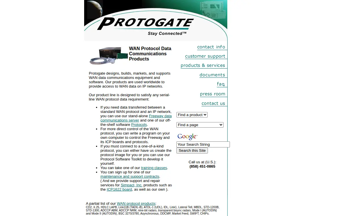 Homepage of Protogate INC
