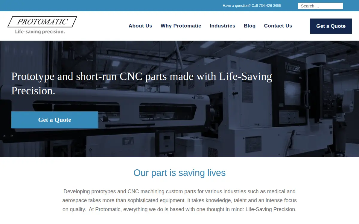 Homepage of Protomatic INC