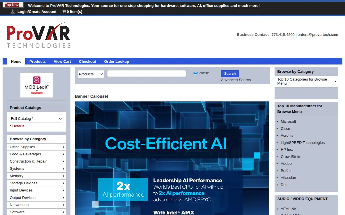 Homepage of Tonervision, INC.