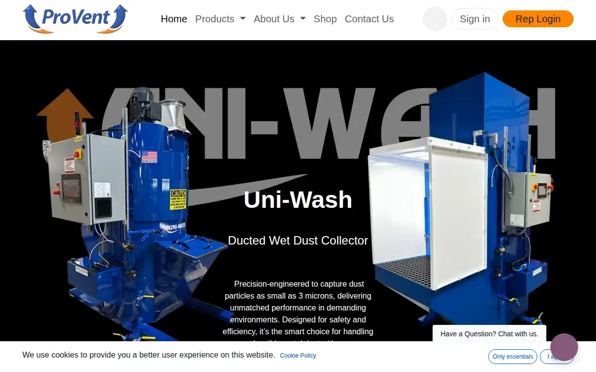 Homepage of Provent LLC