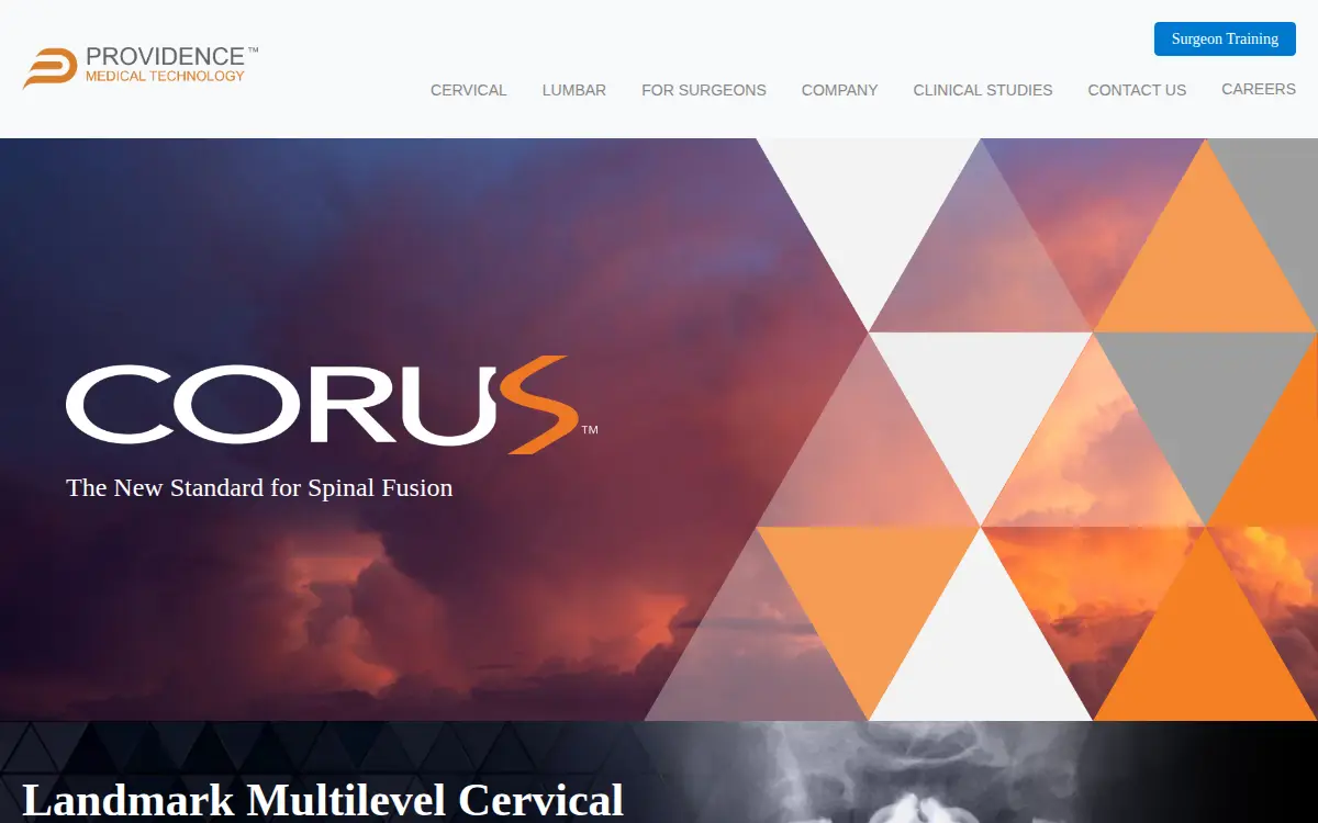 Homepage of Providence Medical Technology, INC.