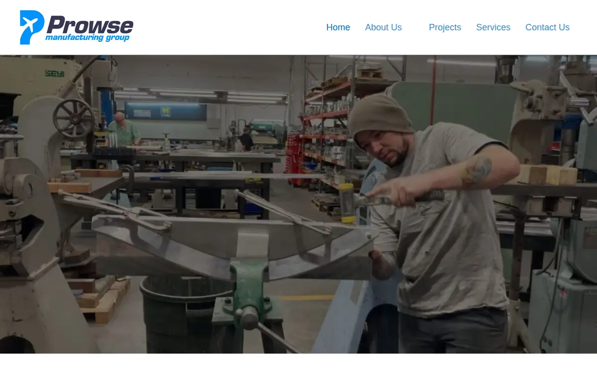Homepage of Prowse Manufacturing Group INC