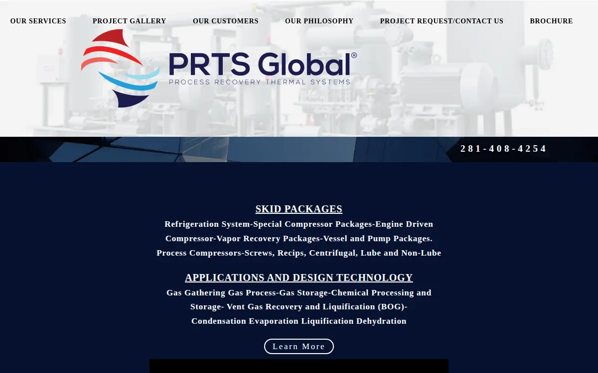 Homepage of Prts Global, LLC